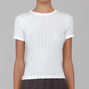 LESET Slim Fit Pointelle Tee